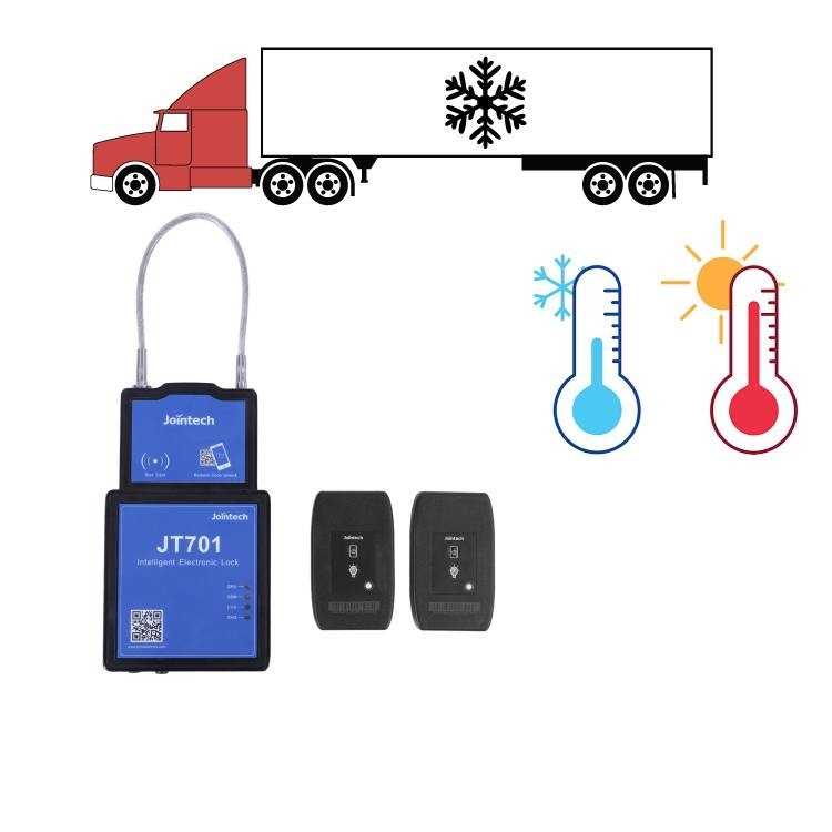 Reefer Container Truck GPS Track Lock Chain Supply Temperature Monitoring Change Alarm